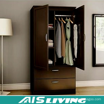 2 Door Steel Bedroom Wardrobe Cabinet with Inside Drawer Design (AIS-W457)